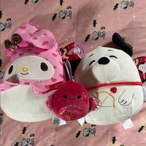 my melody snoopy barella valentine squishmallow lot
